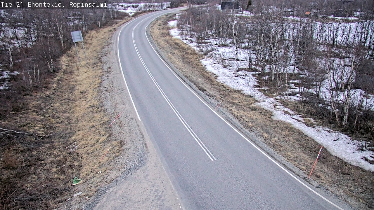 Weather Camera Image Road 21 Enontekiö, Ropinsalmi, Enontekiö, Lappi