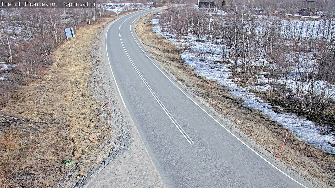Weather Camera Image Road 21 Enontekiö, Ropinsalmi, Enontekiö, Lappi