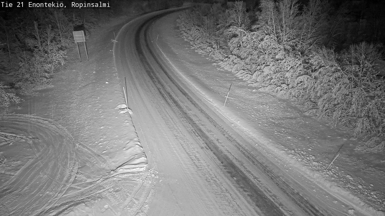Weather Camera Image Väg 21 Enontekiö, Ropinsalmi, Enontekiö, Lappi