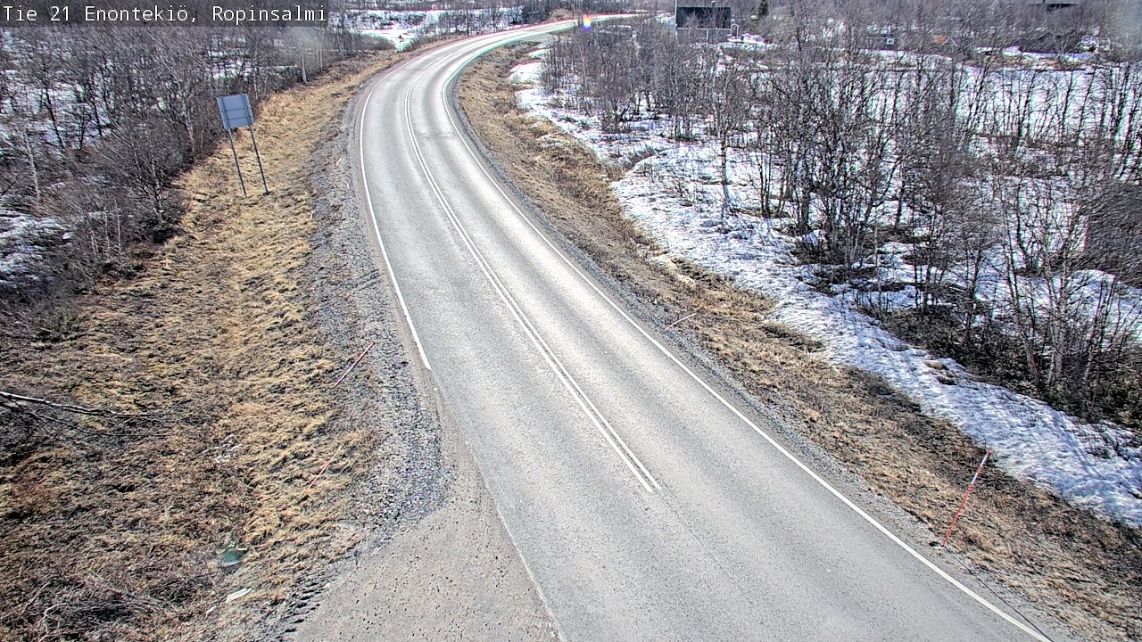 Weather Camera Image Road 21 Enontekiö, Ropinsalmi, Enontekiö, Lappi