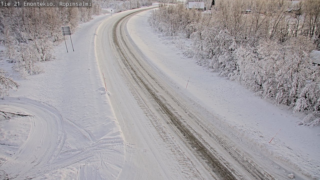 Weather Camera Image Road 21 Enontekiö, Ropinsalmi, Enontekiö, Lappi