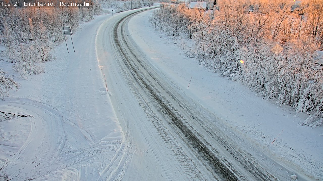 Weather Camera Image Road 21 Enontekiö, Ropinsalmi, Enontekiö, Lappi