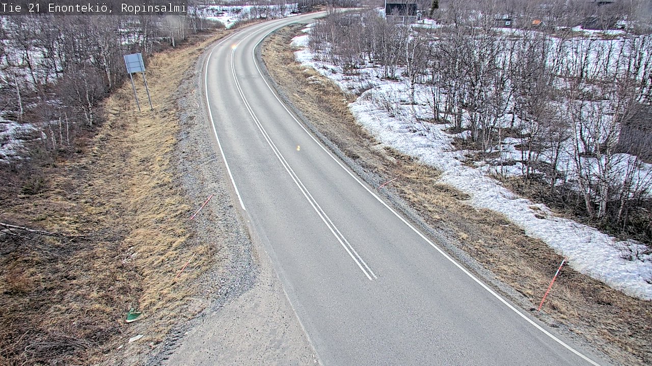Weather Camera Image Road 21 Enontekiö, Ropinsalmi, Enontekiö, Lappi