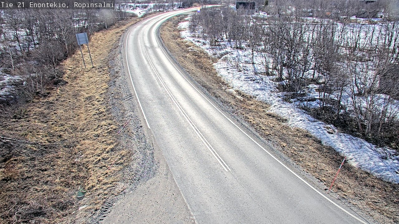 Weather Camera Image Road 21 Enontekiö, Ropinsalmi, Enontekiö, Lappi