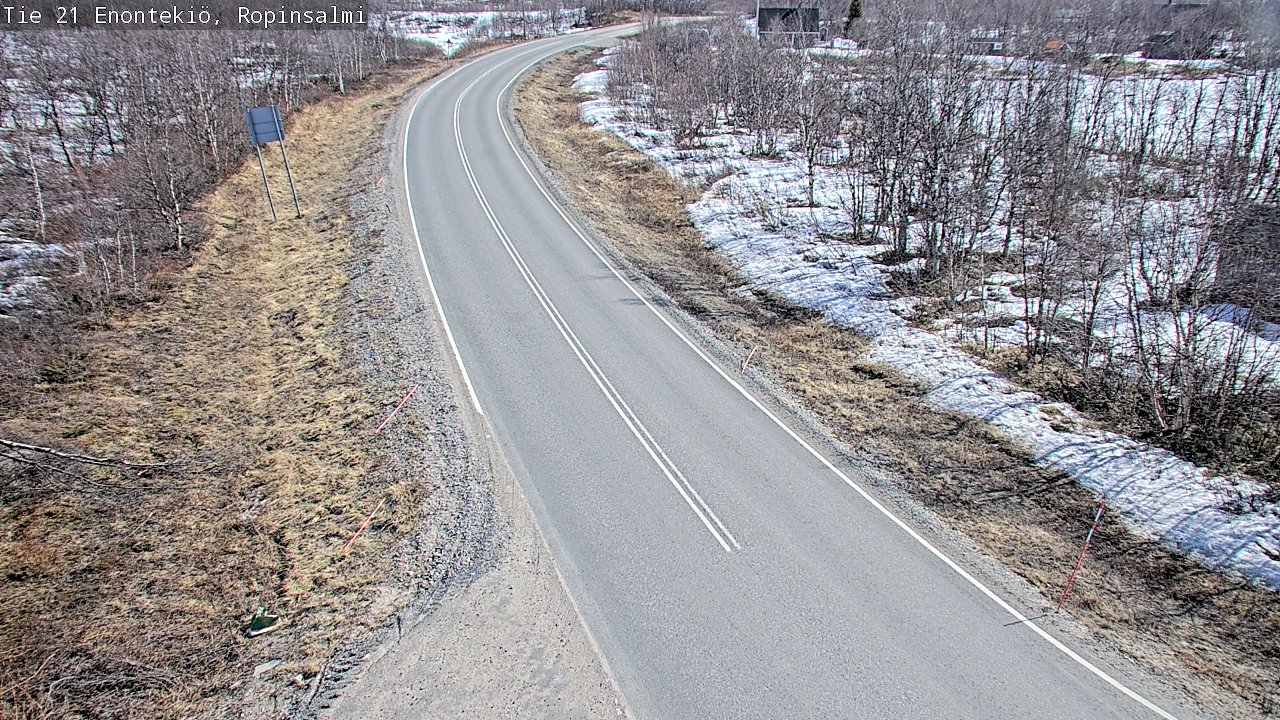 Weather Camera Image Road 21 Enontekiö, Ropinsalmi, Enontekiö, Lappi