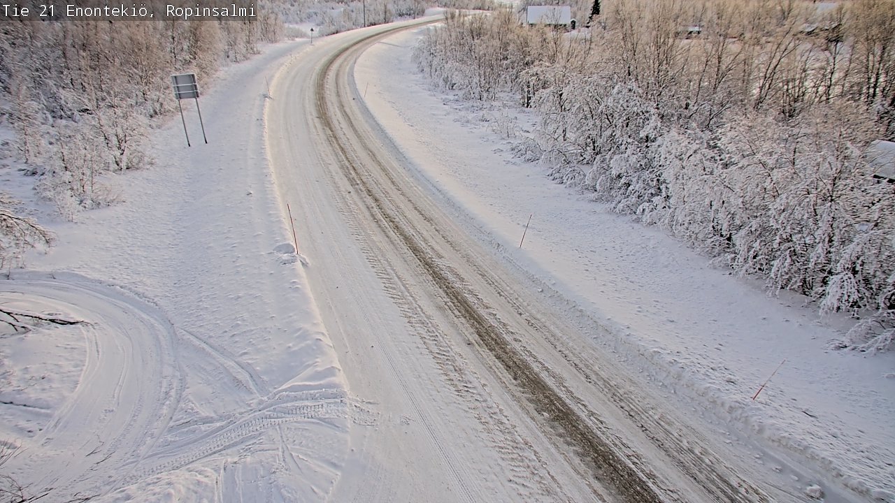 Weather Camera Image Road 21 Enontekiö, Ropinsalmi, Enontekiö, Lappi