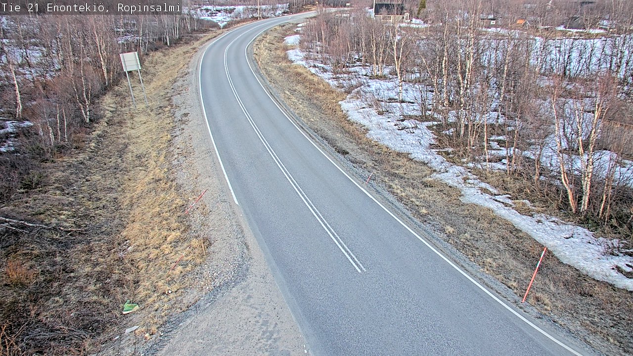 Weather Camera Image Road 21 Enontekiö, Ropinsalmi, Enontekiö, Lappi