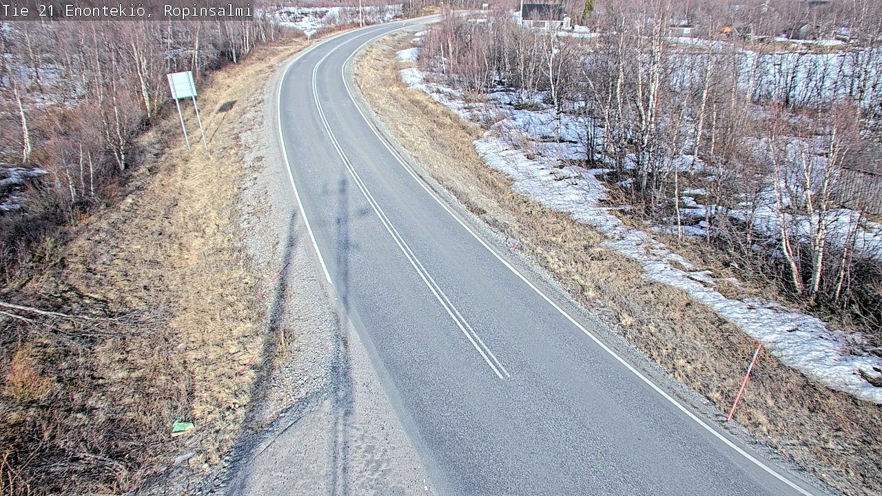 Weather Camera Image Road 21 Enontekiö, Ropinsalmi, Enontekiö, Lappi