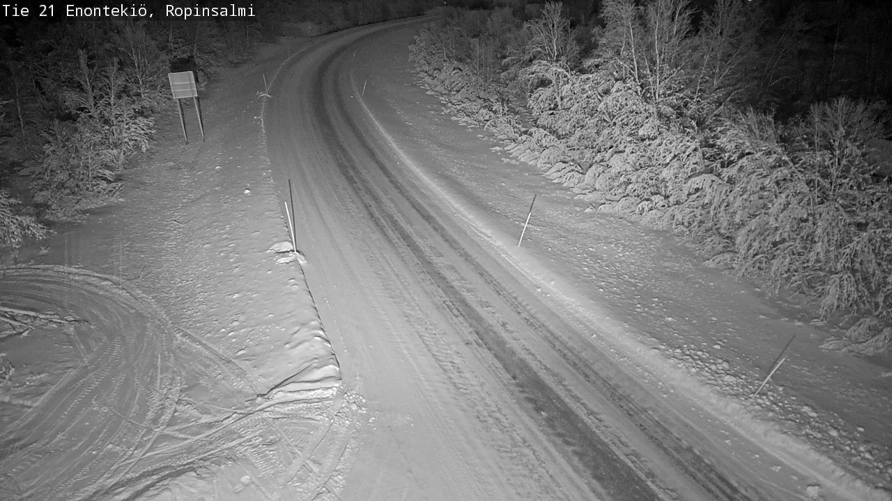 Weather Camera Image Road 21 Enontekiö, Ropinsalmi, Enontekiö, Lappi