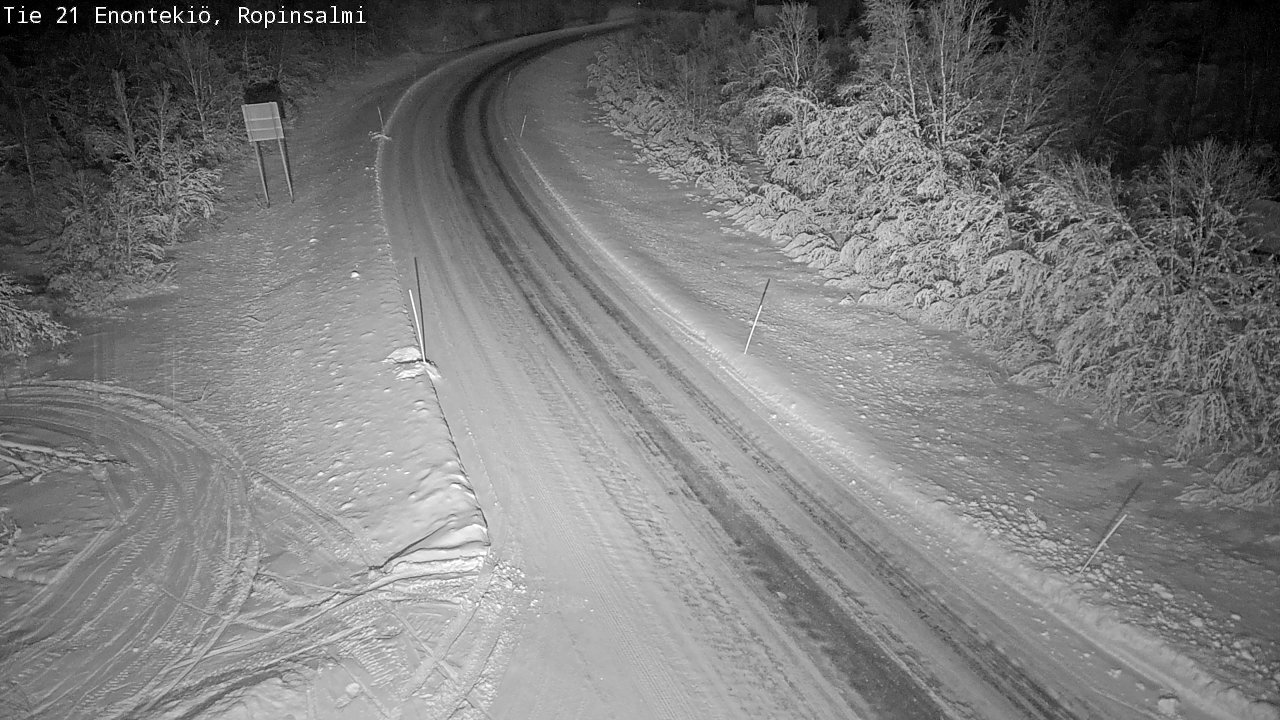 Weather Camera Image Väg 21 Enontekiö, Ropinsalmi, Enontekiö, Lappi