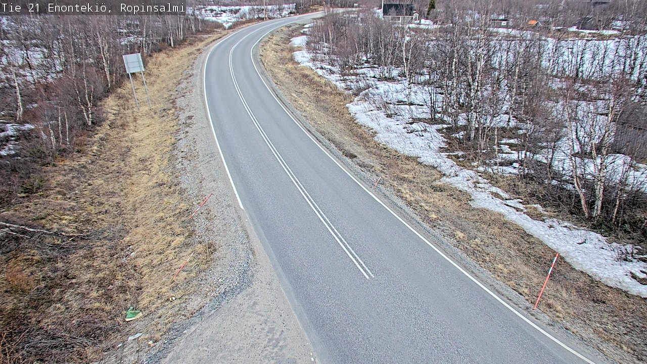 Weather Camera Image Road 21 Enontekiö, Ropinsalmi, Enontekiö, Lappi