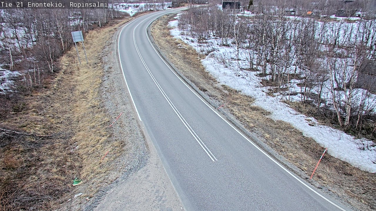 Weather Camera Image Road 21 Enontekiö, Ropinsalmi, Enontekiö, Lappi