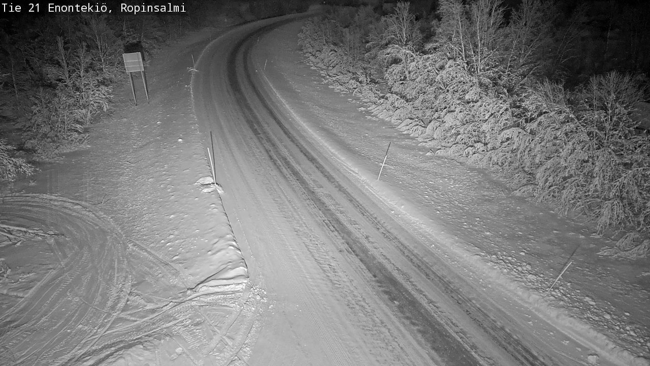 Weather Camera Image Road 21 Enontekiö, Ropinsalmi, Enontekiö, Lappi
