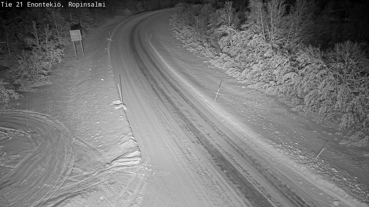 Weather Camera Image Road 21 Enontekiö, Ropinsalmi, Enontekiö, Lappi