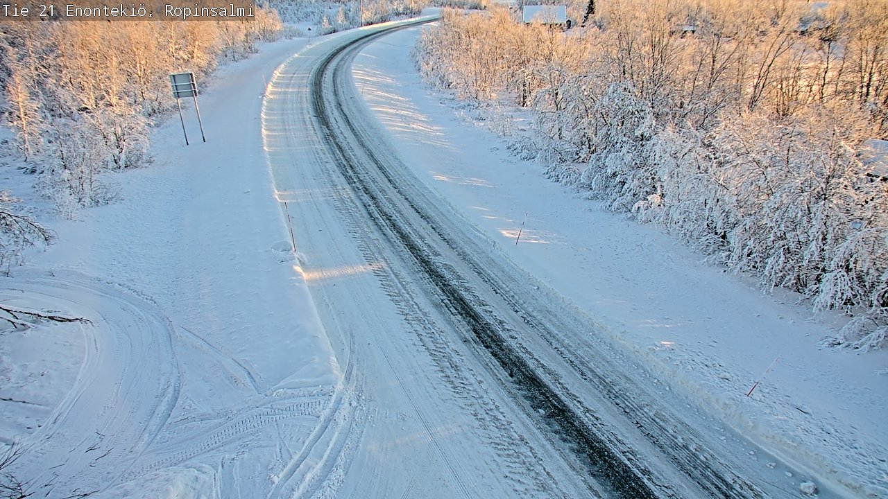 Weather Camera Image Road 21 Enontekiö, Ropinsalmi, Enontekiö, Lappi
