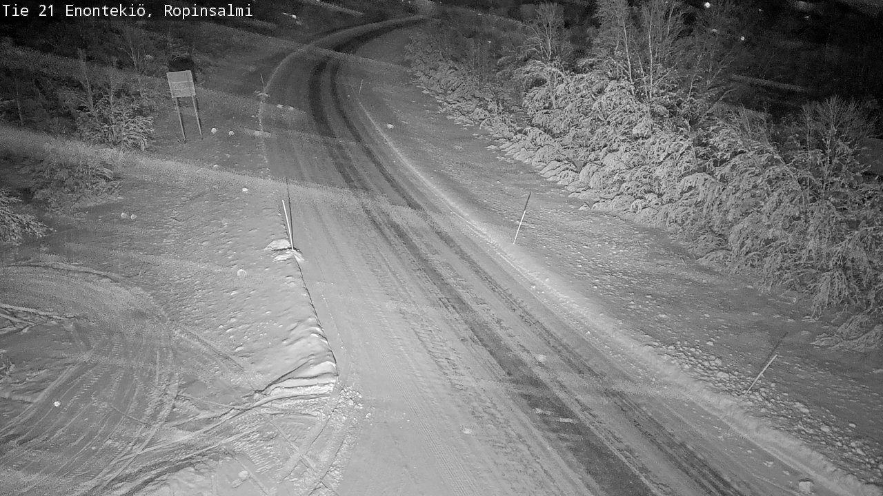 Weather Camera Image Väg 21 Enontekiö, Ropinsalmi, Enontekiö, Lappi