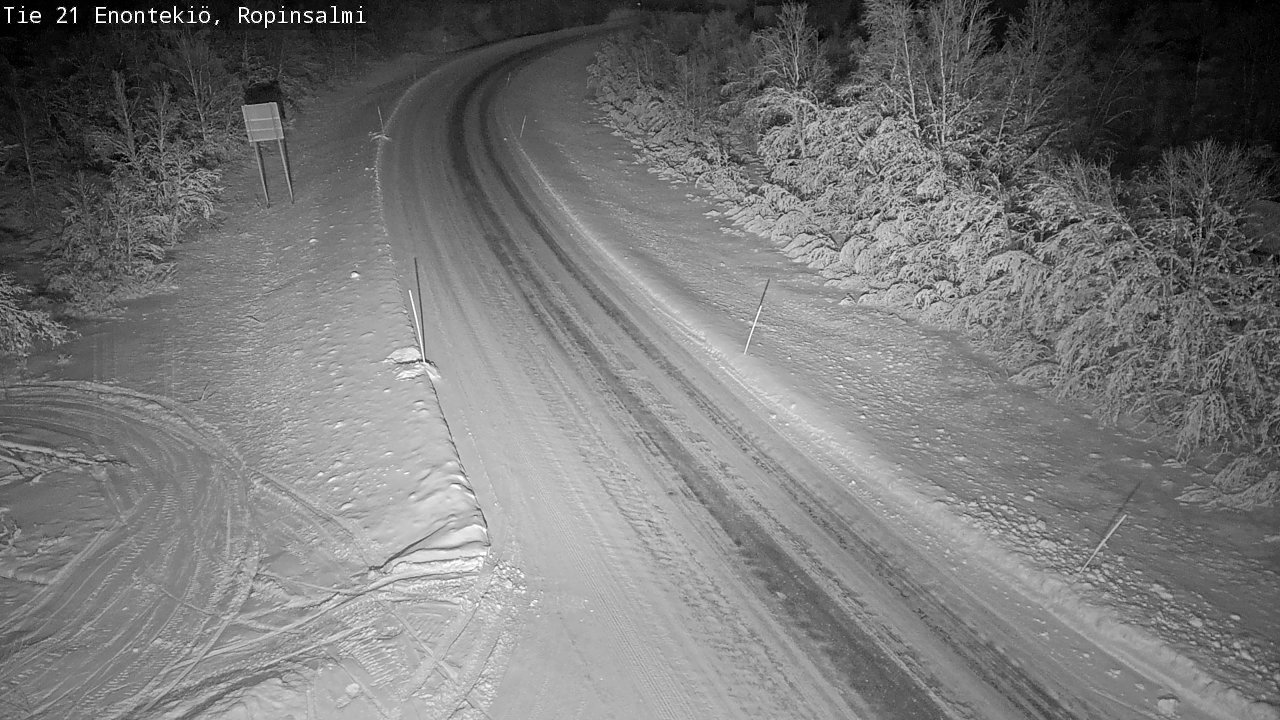 Weather Camera Image Road 21 Enontekiö, Ropinsalmi, Enontekiö, Lappi
