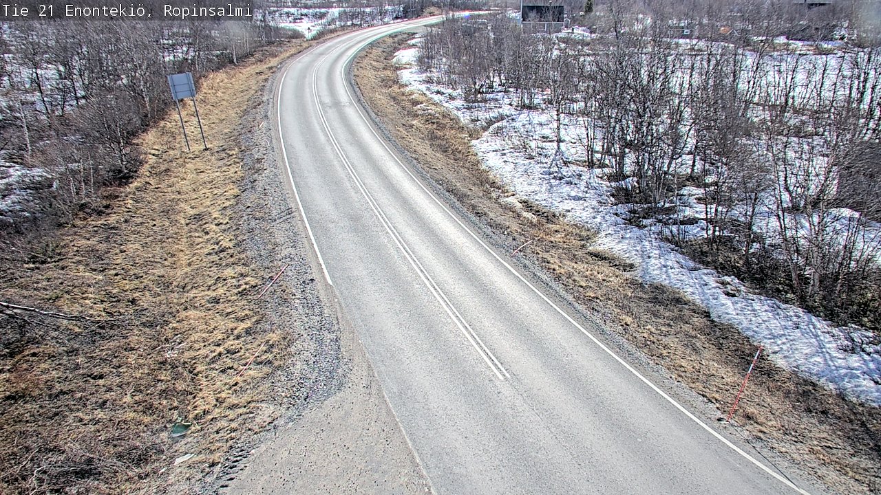 Weather Camera Image Road 21 Enontekiö, Ropinsalmi, Enontekiö, Lappi