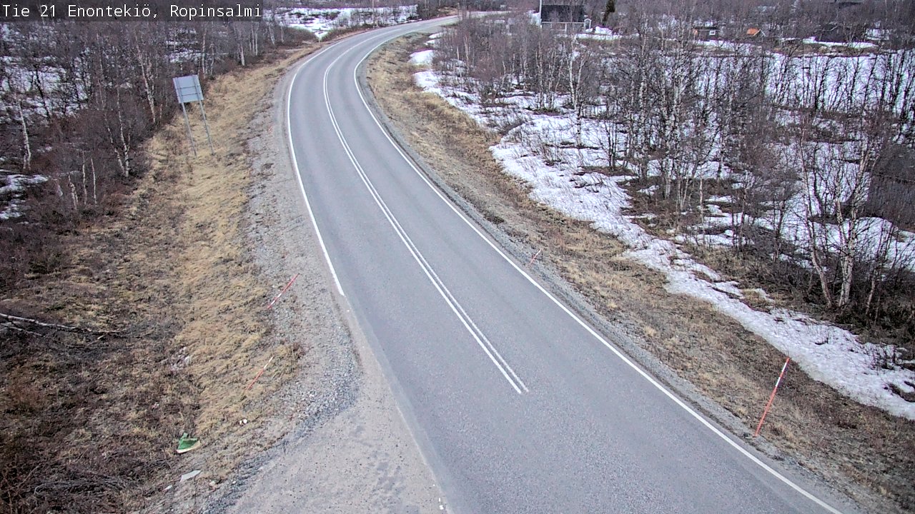 Weather Camera Image Road 21 Enontekiö, Ropinsalmi, Enontekiö, Lappi