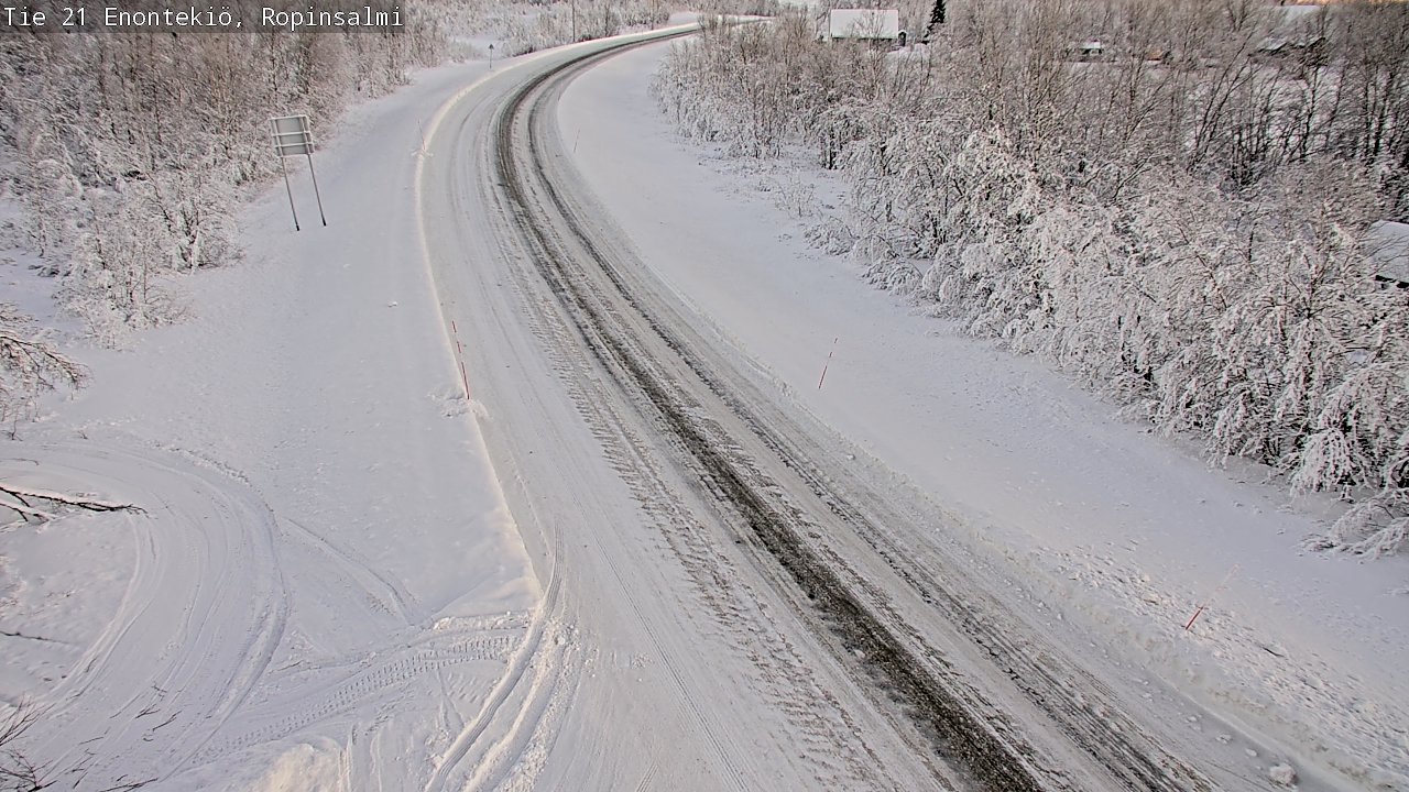 Weather Camera Image Road 21 Enontekiö, Ropinsalmi, Enontekiö, Lappi