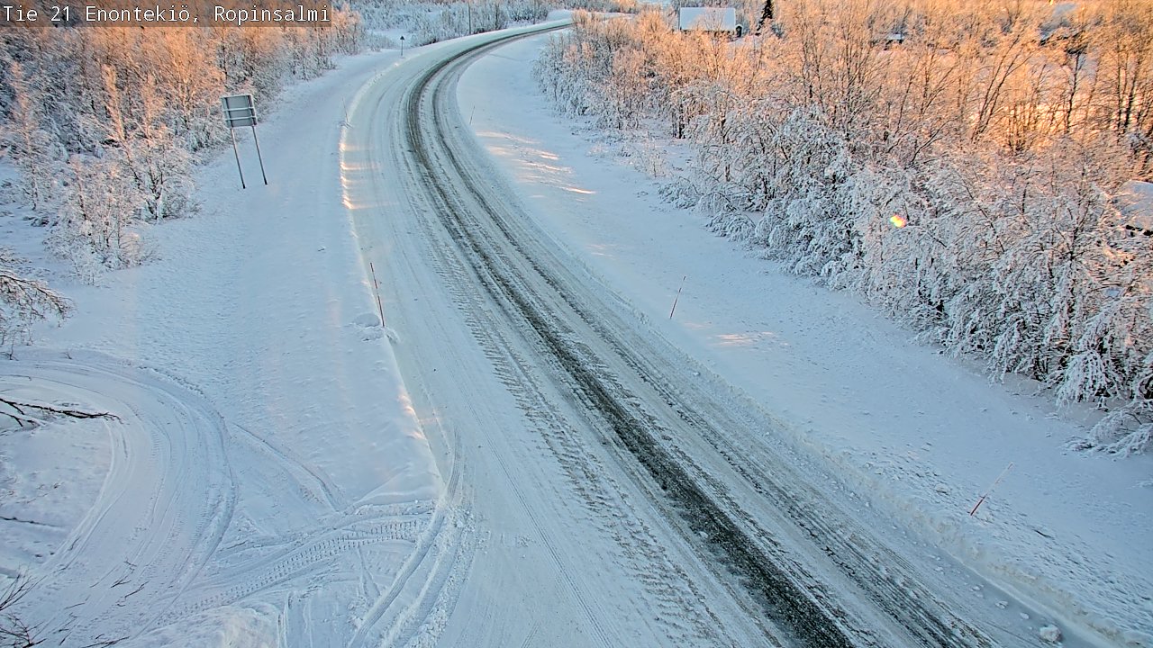 Weather Camera Image Road 21 Enontekiö, Ropinsalmi, Enontekiö, Lappi