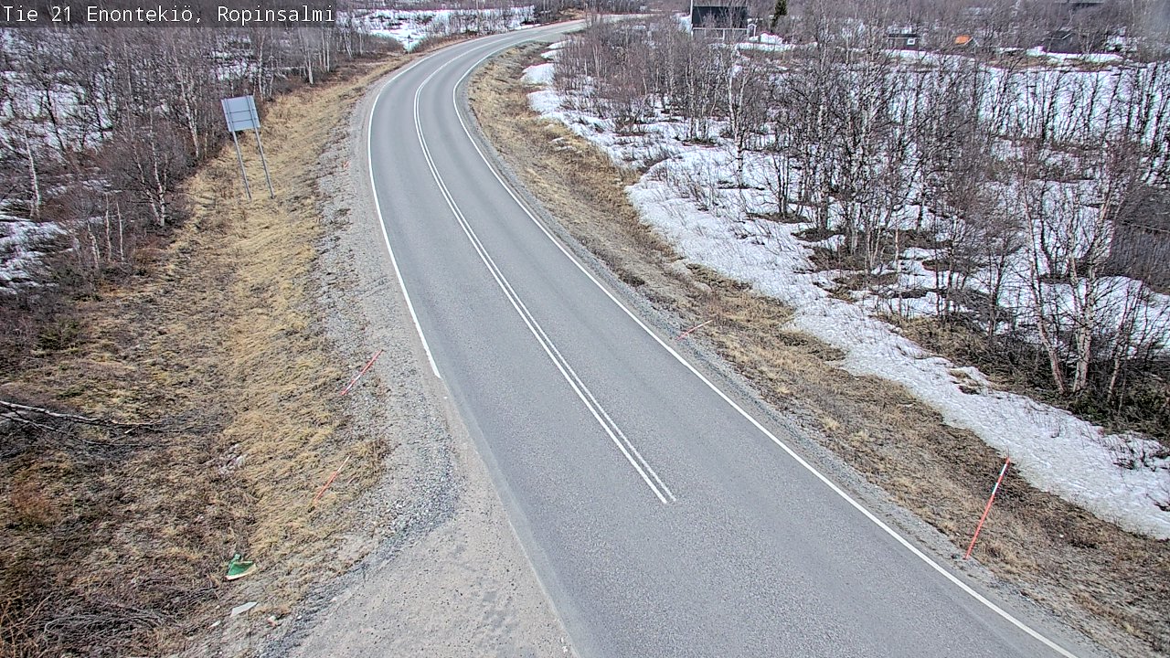 Weather Camera Image Road 21 Enontekiö, Ropinsalmi, Enontekiö, Lappi