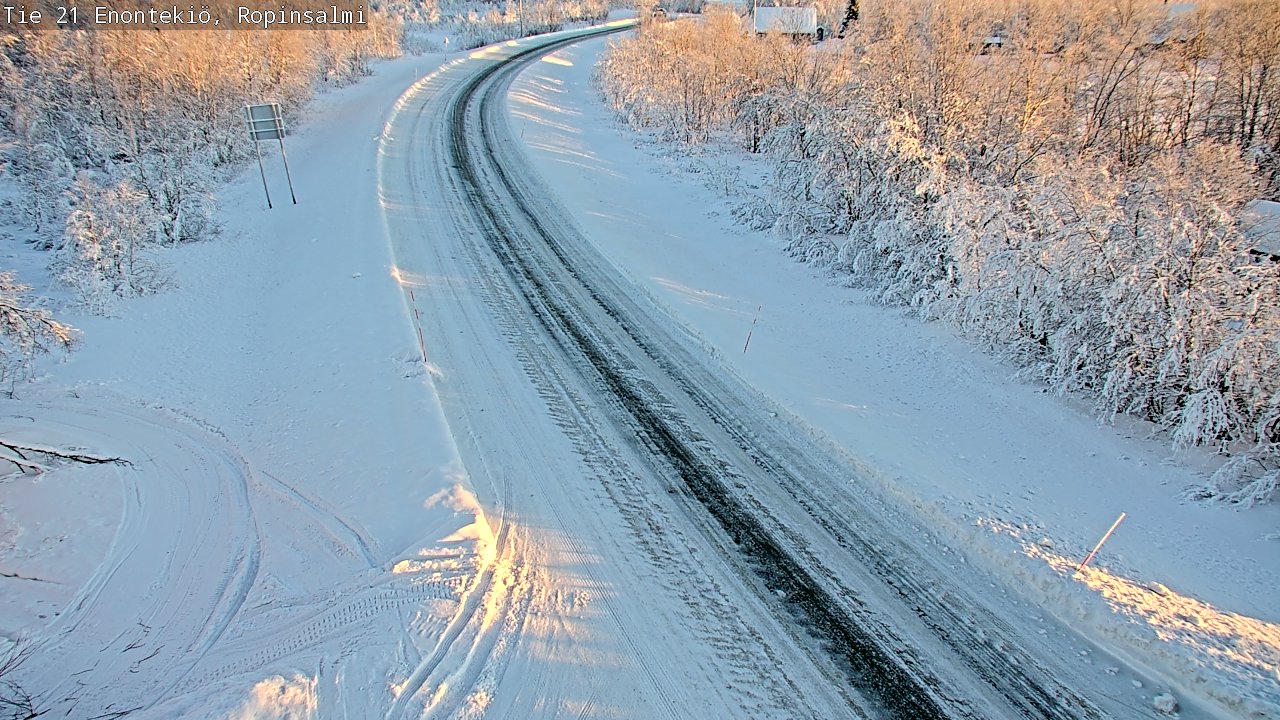 Weather Camera Image Road 21 Enontekiö, Ropinsalmi, Enontekiö, Lappi
