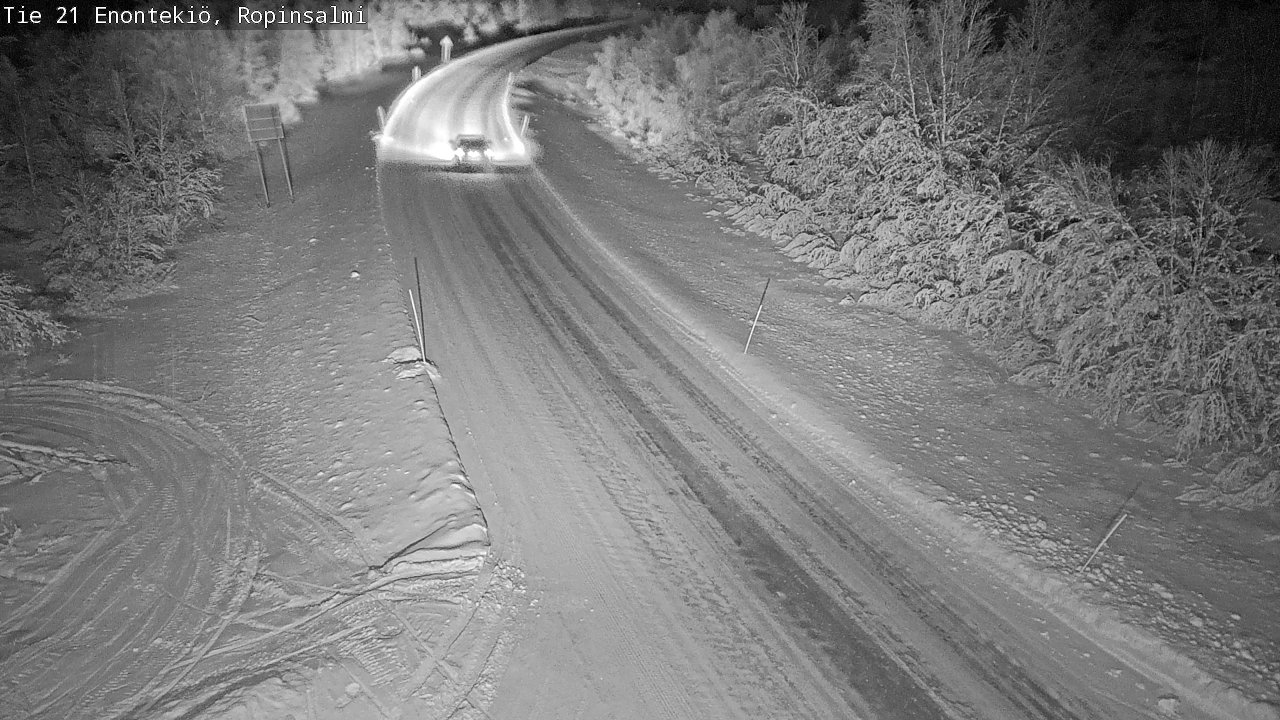 Weather Camera Image Road 21 Enontekiö, Ropinsalmi, Enontekiö, Lappi