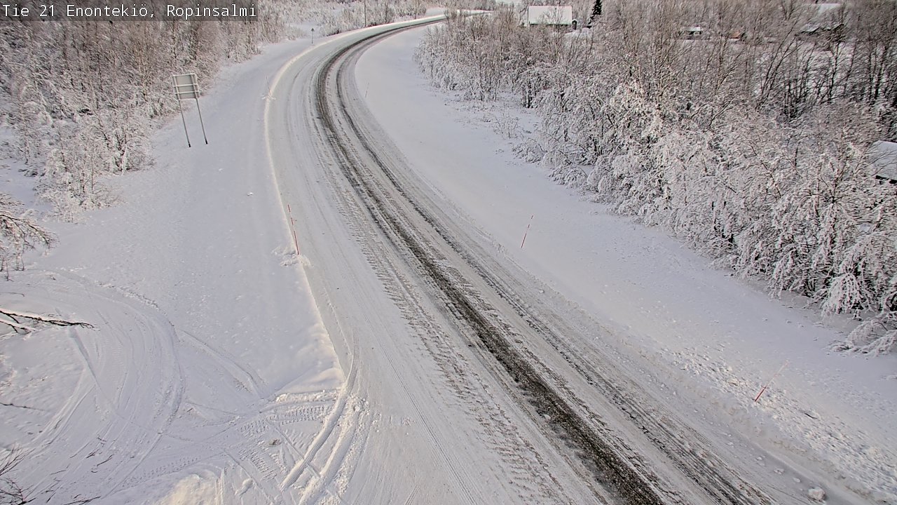 Weather Camera Image Road 21 Enontekiö, Ropinsalmi, Enontekiö, Lappi