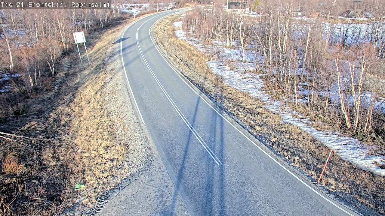 Weather Camera Image Road 21 Enontekiö, Ropinsalmi, Enontekiö, Lappi