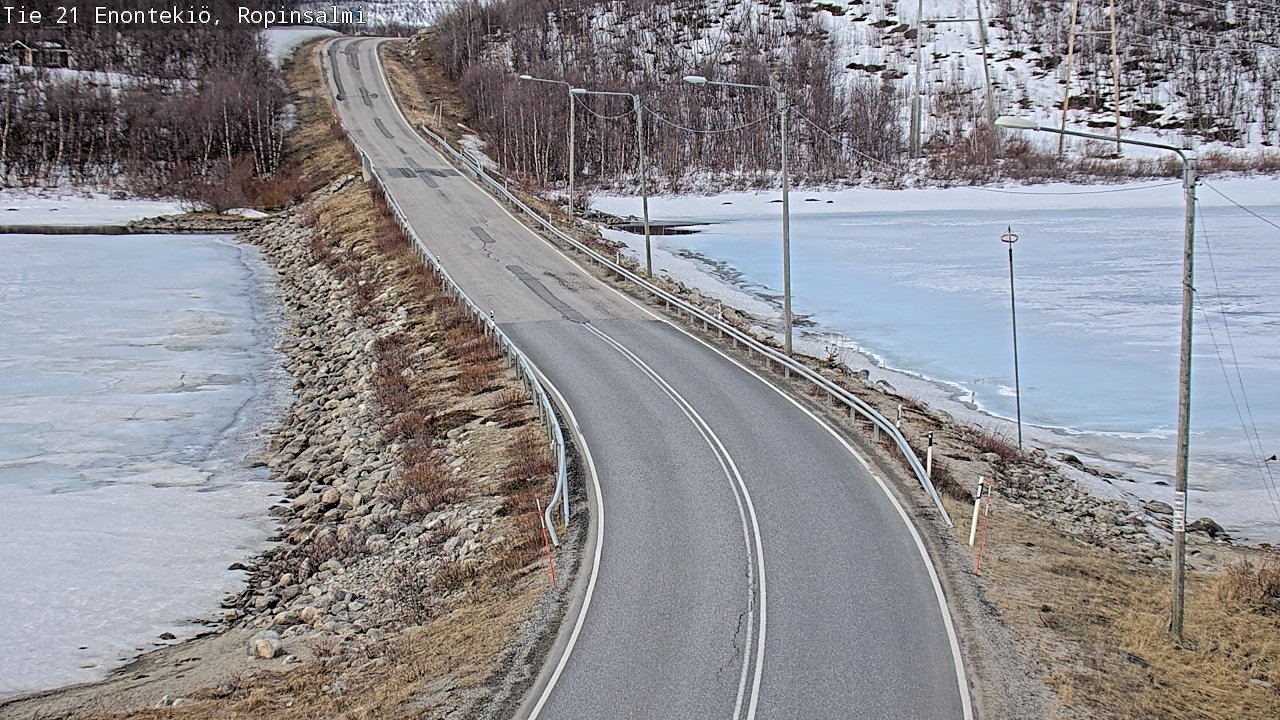 Weather Camera Image Väg 21 Enontekiö, Ropinsalmi, Enontekiö, Lappi