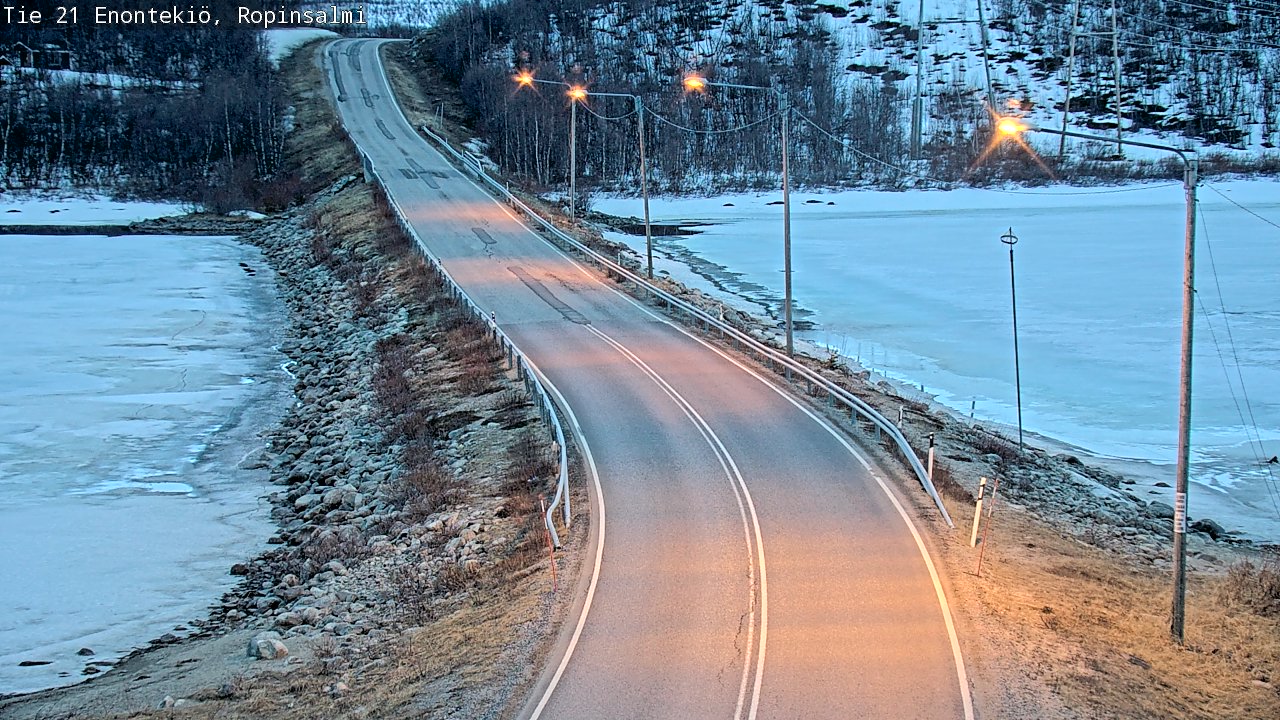 Weather Camera Image Road 21 Enontekiö, Ropinsalmi, Enontekiö, Lappi