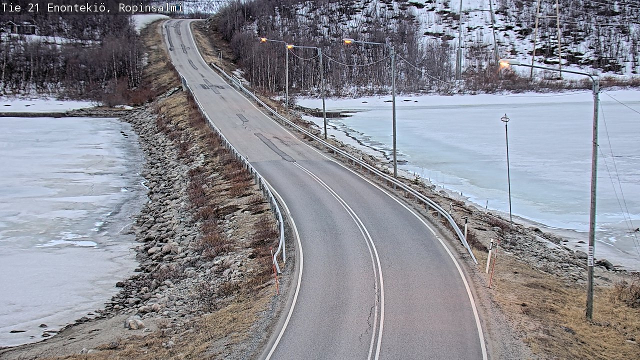 Weather Camera Image Väg 21 Enontekiö, Ropinsalmi, Enontekiö, Lappi