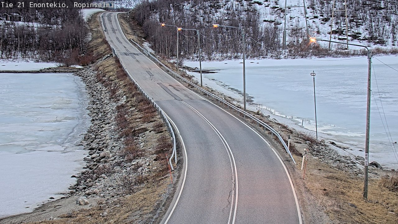 Weather Camera Image Väg 21 Enontekiö, Ropinsalmi, Enontekiö, Lappi