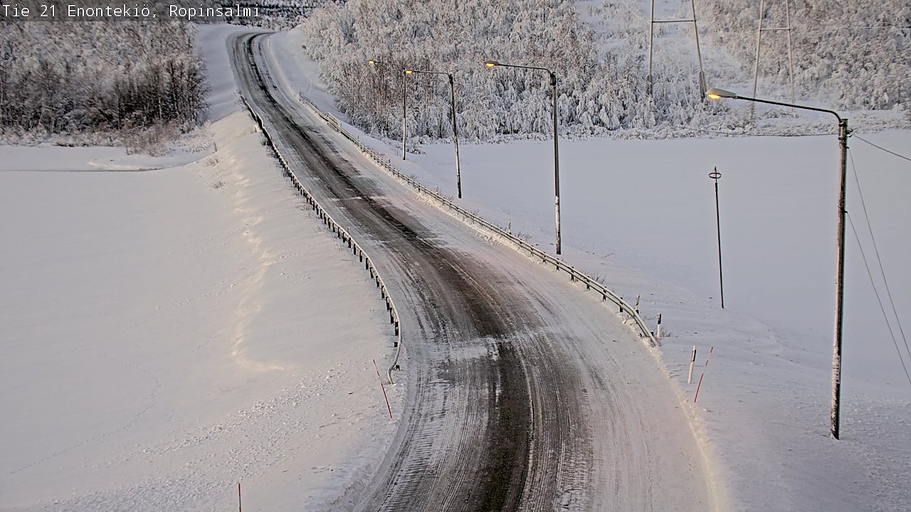Weather Camera Image Road 21 Enontekiö, Ropinsalmi, Enontekiö, Lappi