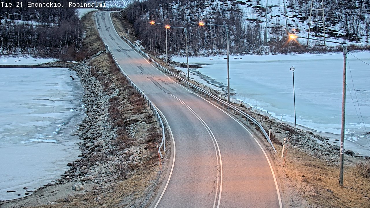 Weather Camera Image Road 21 Enontekiö, Ropinsalmi, Enontekiö, Lappi
