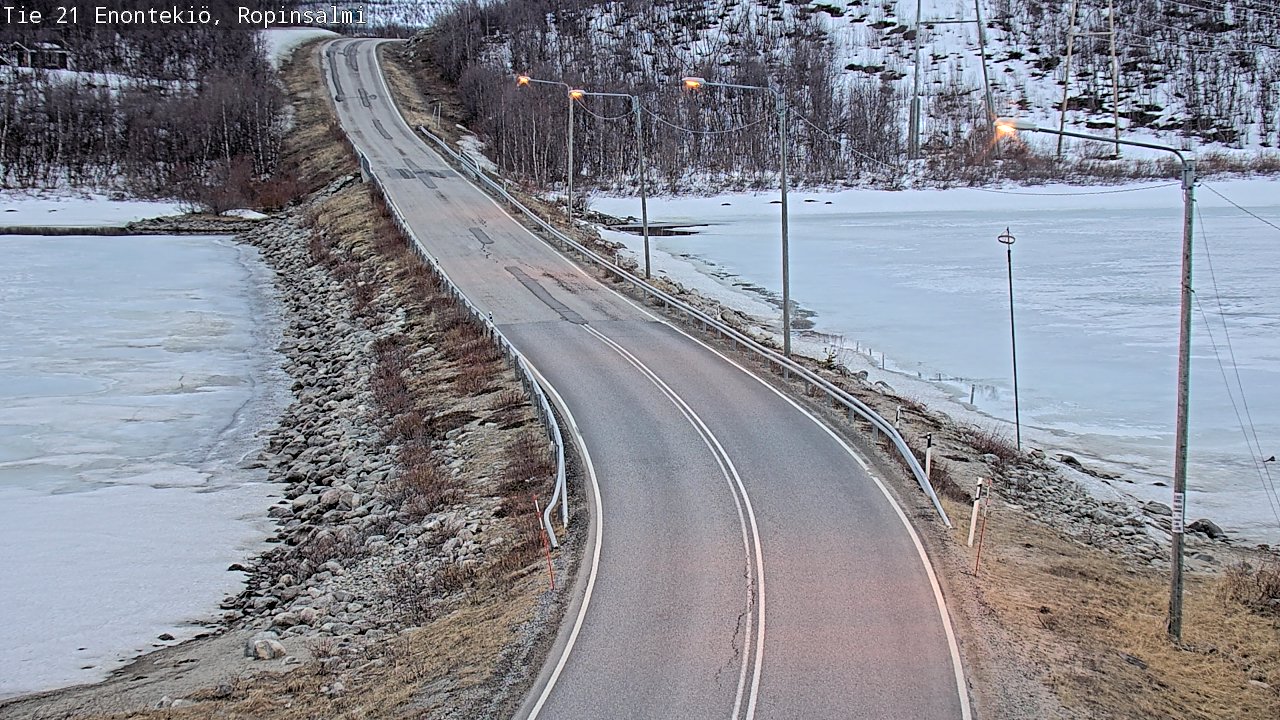 Weather Camera Image Väg 21 Enontekiö, Ropinsalmi, Enontekiö, Lappi
