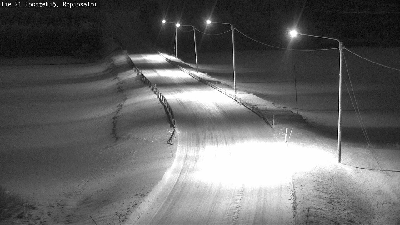 Weather Camera Image Väg 21 Enontekiö, Ropinsalmi, Enontekiö, Lappi