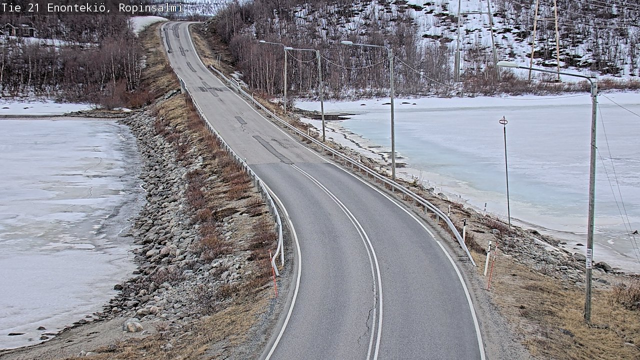 Weather Camera Image Road 21 Enontekiö, Ropinsalmi, Enontekiö, Lappi