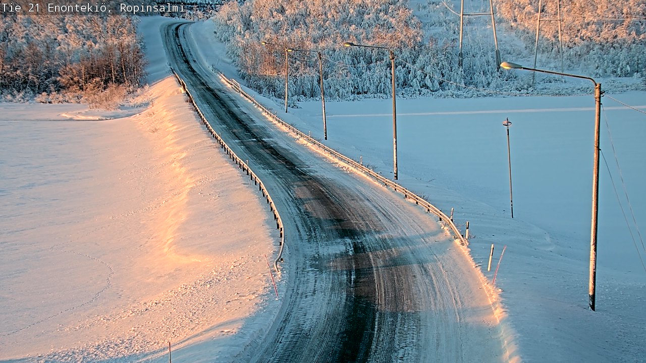 Weather Camera Image Road 21 Enontekiö, Ropinsalmi, Enontekiö, Lappi
