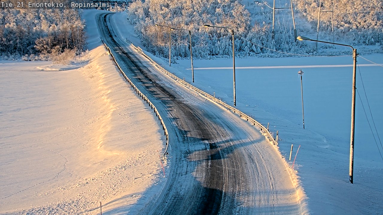 Weather Camera Image Road 21 Enontekiö, Ropinsalmi, Enontekiö, Lappi
