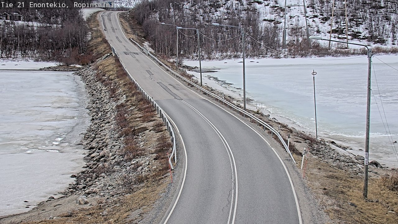 Weather Camera Image Väg 21 Enontekiö, Ropinsalmi, Enontekiö, Lappi