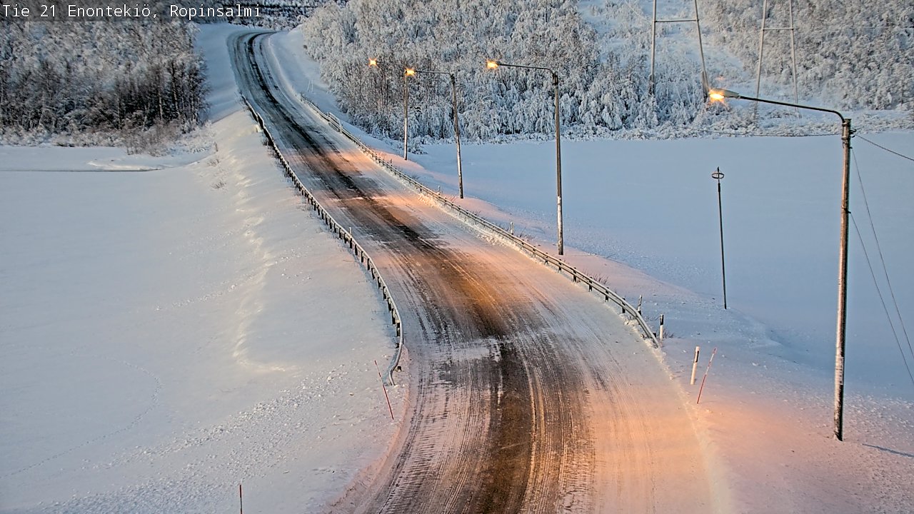 Weather Camera Image Road 21 Enontekiö, Ropinsalmi, Enontekiö, Lappi