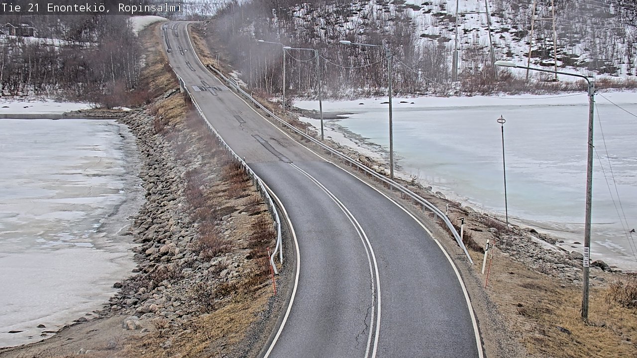Weather Camera Image Väg 21 Enontekiö, Ropinsalmi, Enontekiö, Lappi