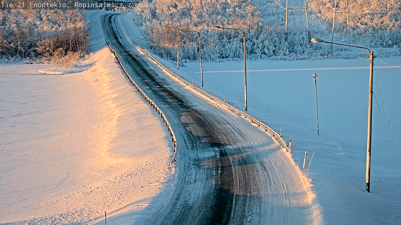 Weather Camera Image Road 21 Enontekiö, Ropinsalmi, Enontekiö, Lappi
