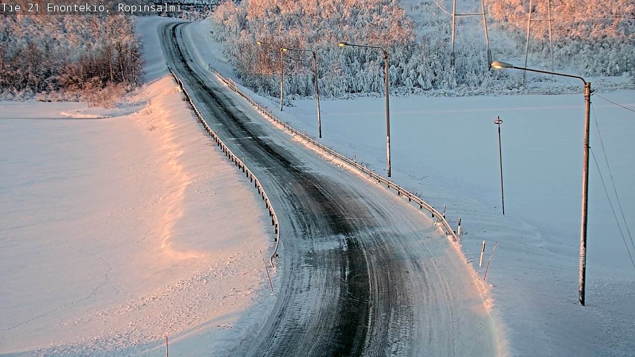 Weather Camera Image Road 21 Enontekiö, Ropinsalmi, Enontekiö, Lappi