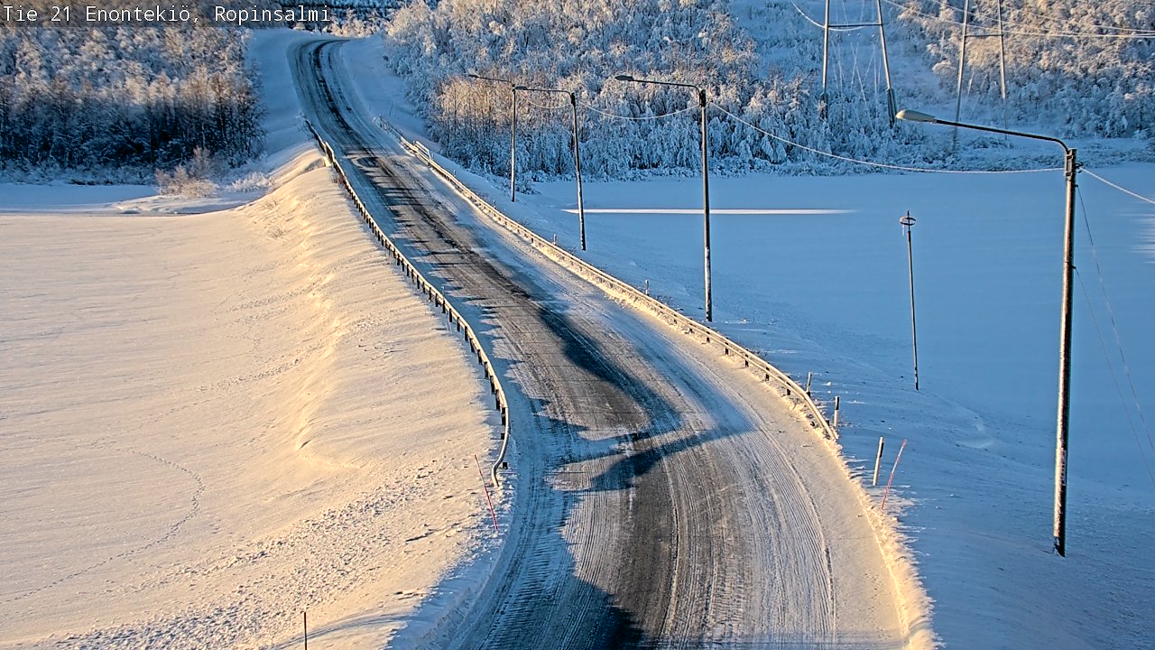 Weather Camera Image Road 21 Enontekiö, Ropinsalmi, Enontekiö, Lappi
