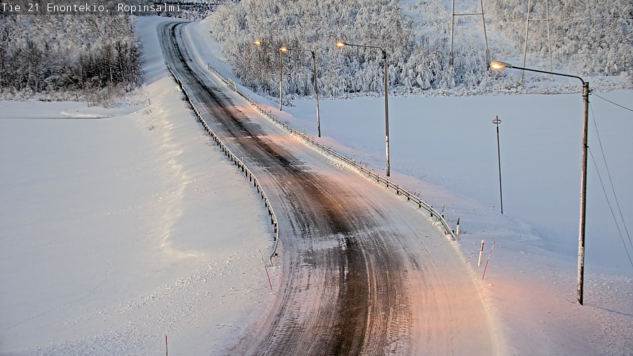 Weather Camera Image Road 21 Enontekiö, Ropinsalmi, Enontekiö, Lappi