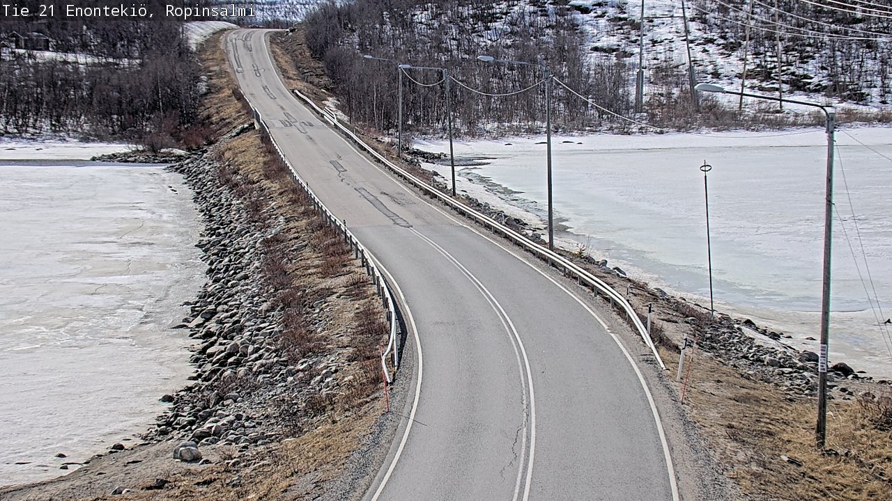 Weather Camera Image Väg 21 Enontekiö, Ropinsalmi, Enontekiö, Lappi