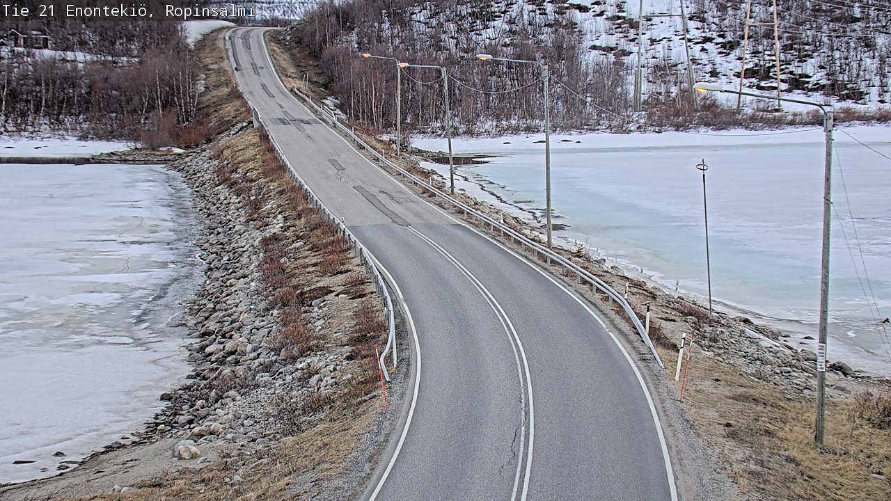 Weather Camera Image Väg 21 Enontekiö, Ropinsalmi, Enontekiö, Lappi